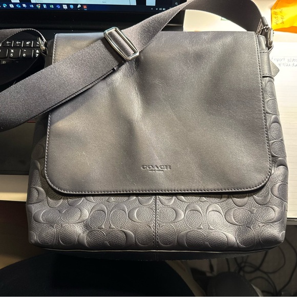 Coach Navy Crossbody Map Bag - Picture 1 of 5